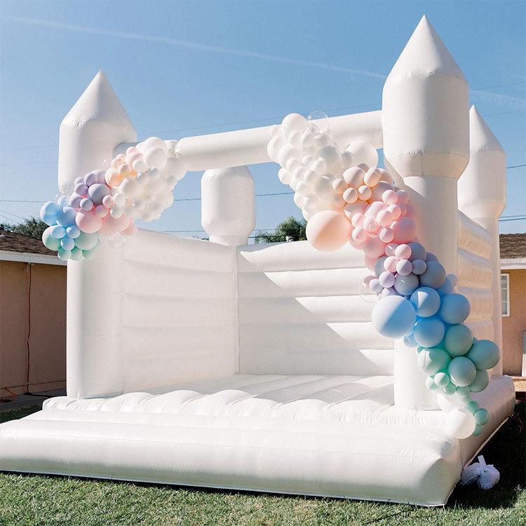 White Wedding Bounce House, Romantic White Bouncy Castle – Inflatable-Zone